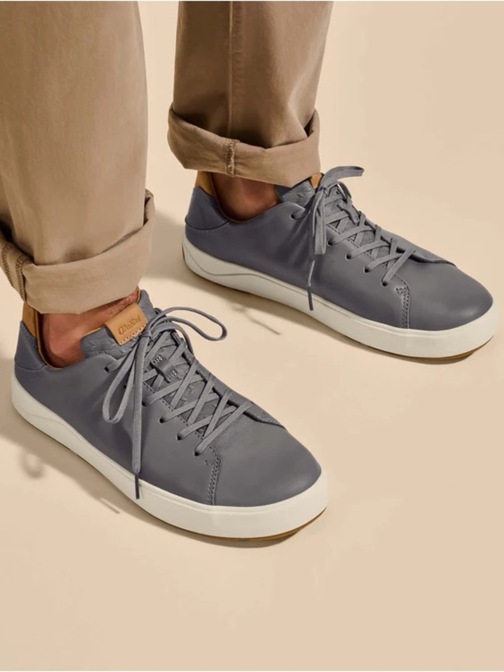 OluKai Lae‘ahi Lī ‘Ili Men’s Waterproof Leather Sneakers size US 11
